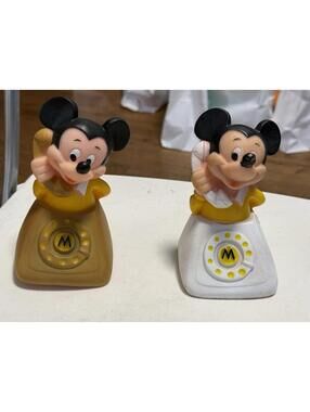 Vintage Mickey Mouse Squeak Toy Walt Disney Prod Danara International  Lot Of 2